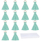 100Pcs Polycotton(Polyester Cotton) Tassel Pendant Decorations, with Iron Findings, Aquamarine, 20~30x7~8mm, Hole: 5mm