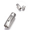 304 Stainless Steel Bayonet Clasps, Matte, Matte Platinum, 32x11mm, Hole: 9mm