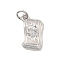 Brass Pendants, Bill Charms, Long-Lasting Plated, Lead Free & Cadmium Free, Rack Plating, with Jump Ring, Platinum, 14x9x2mm, Hole: 3mm