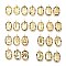 26Pcs Brass Micro Pave Cubic Zirconia Pendants, Cadmium Free & Nickel Free & Lead Free, Oval with Letter A~Z Charms, Real 18K Gold Plated, Colorful, 18.5x11x3.5mm, Hole: 1.5x1.5mm