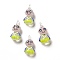 Handmade Lampwork Pendants, Old Man Charms, Yellow, 31~32.5x17~18x14~15mm, Hole: 3~3.5mm