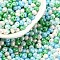6/0 Glass Seed Beads, Opaque Colours Luster, Teardrop, Colorful, 4~5x4~4.5x3~4mm, Hole: 0.8~0.9mm, about 125pcs/10g