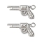 Alloy Pendants, Gun Shape Charms, Platinum, 10x20.5x4mm, Hole: 1.6mm