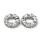 Brass Clear Cubic Zirconia Linking Rings, Cadmium Free & Nickel Free & Lead Free, Ring, Platinum, 10x3mm, Inner Diameter: 5mm