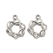 Non-Tarnish 304 Stainless Steel Pendants, Flower Charm, Stainless Steel Color, 16x11.5x2mm, Hole: 1.6mm