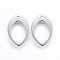 Tarnish Resistant 304 Stainless Steel Pendants, Eye, Stainless Steel Color, 19x12.5x1mm, Hole: 1mm