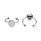 304 Stainless Steel Open Cuff Finger Ring Finding, Pad Ring Settings, 201 Stainless Steel Balls, Stainless Steel Color, Tray: 10mm, US Size 7 3/4(17.9mm), 1.5~3mm
