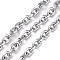 Oval Oxidation Aluminum Cable Chains, Unwelded, Platinum, Link: 14x11x3mm, about 10 yards/roll