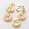 Ion Plating(IP) 304 Stainless Steel Pendants, with Jump Ring, Laser Cut, Flat Round with Constellation/Zodiac Sign, Real 18K Gold Plated, Pisces, 12x1mm, Hole: 3mm