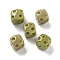 Natural Alashan Agate Beads, Cube Cheese, Olive, 9~10x9~10x9~10mm, Hole: 1.4mm