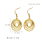 Stylish 304 Stainless Steel Spiral Pendant Dangle Earrings for Daily Wear, Multiple Options, Golden, Flat Round, 30.18x23.45mm