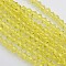 Bicone Glass Beads Strands, Faceted, Yellow, 4x4mm, Hole: 1mm, about 80~85pcs/strand, 30~32cm