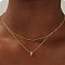 Brass Double Layer Small Letter Pendant Necklaces for Women, Golden, Letter Y, 15.75 inch(40cm)