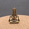 Brass Buddha Statue Display Decoration, for Home Office Desktop Feng Shui Decoration, Antique Bronze, 25x36mm