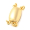925 Sterling Silver Box Clasps, with Jump Ring, Oval, 2-Strand, 4-Hole, Golden, 14.5x7x5.5mm, Hole: 1.4mm