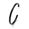 Ion Plating(IP) 304 Stainless Steel Cuff Bangles, Black, 2-1/4x1-5/8 inch(5.7x4cm), 4mm