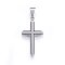 304 Stainless Steel Pendants, with Enamel, Cross, Stainless Steel Color, 36x19x3mm, Hole: 9x5mm