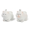 Flocky Resin Pendants, Dog, with Platinum Iron Loop, White, 28x19x34mm, Hole: 2mm