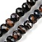 Handmade Lampwork Beads Strands, Faceted, Rondelle, Black, 10x7.5mm, Hole: 1.6mm, about 60pcs/strand, 17.72''(45cm)