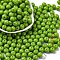 Opaque Colours Glass Seed Beads, Round, Lime Green, 8x7.5mm, Hole: 1.6mm, about 681pcs/pound