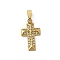 Ion Plating(IP) 304 Stainless Steel Micro Pave Cubic Zirconia Pendants, Cross Charms, Golden, 17.5x10x1.8mm, Hole: 4x2.5mm
