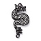 Brass Micro Pave Cubic Zirconia Links connectors, Dragon, Clear, Gunmetal, 33x15.5x3mm, Hole: 1.6mm