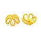 Brass Bead Caps, 6-Petal Flower, Lead Free & Cadmium Free, Golden, 11x5mm, Hole: 1mm