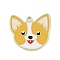 Alloy Enamel Pendants, Dog Charm, Golden, Sandy Brown, 24x27x1.5mm, Hole: 1.8mm