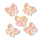 Transparent Spray Paint Glass Beads, Bowknot, Yellow, 15.5x17.5x7.5mm, Hole: 1.4mm