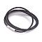 Waxed Cord Necklace Making, with Stainless Steel Clasps, Black, 17.9 inch(45.5cm), 2mm