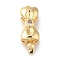 Brass Micro Pave Cubic Zirconia Box Clasps, Cadmium Free & Nickel Free & Lead Free, Bowknot, Real 18K Gold Plated, 22.5x8x6mm, Hole: 1.5mm