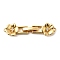Brass Micro Pave Clear Cubic Zirconia Fold Over Clasps, Flower, Real 18K Gold Plated, 32.5x8x3mm, Hole: 1mm