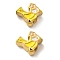 304 Stainless Steel European Beads, with Enamel, Large Hole Beads, Bird, Ion Plating(IP), Real 18K Gold Plated, 11x12x7mm, Hole: 4.5mm