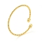 Rack Plating Brass Cuff Bangles, Jewelry for Women, Cadmium Free & Lead Free, Real 18K Gold Plated, Inner Diameter: 2-1/8 inch(5.25cm)