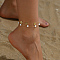 201 Stainless Steel Chain Anklets, Tree Charm Anklets, Golden