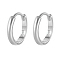 Simple 925 Sterling Silver Circle Hoop Earrings, Fashionable Daily Accessory, Silver, 11mm