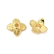 Brass Bead Caps, 4-Petal Flower, Real 18K Gold Plated, 6x6x2mm, Hole: 1.4mm