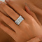 Brass Micro Pave Cubic Zirconia Finger Rings for Women, Silver, US Size 9(18.9mm)