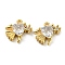 Brass Charms, with Glass, Fish, Real 18K Gold Plated, 7.5x10x3mm, Hole: 1mm
