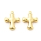 Cross Brass Pendants, Rack Plating, Lead Free & Cadmium Free, Long-Lasting Plated, Real 18K Gold Plated, 27x20x6.5mm, Hole: 1.6mm