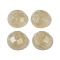 Translucent Epoxy Resin Glitter Powder Decoden Cabochons, Faceted Half Round/Dome, Pale Goldenrod, 19.5x9mm