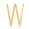 201 Stainless Steel Links connectors, Letter, Golden, Letter.W,37x30x1mm, Hole: 1mm
