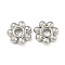 Rack Plating Zinc Alloy Spacer Beads, Long-Lasting Plated, Flower, Platinum, 6x1.5mm, Hole: 1.5mm