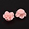 Pearl Pink Rose Flower Resin Beads, 24x13mm, Hole: 1.5mm
