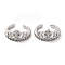 Rack Plating Brass Micro Pave Cubic Zirconia Heart Crown Cuff Earrings, Non Piercing Earrings, Cadmium Free & Lead Free, Platinum, 14x13x7mm