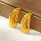 Stainless Steel Teardrop Stud Earrings for Women's Daily Wear, Golden, 33.24x15.14mm