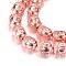 Electroplate Non-magnetic Synthetic Hematite Bead Strands, Buddha, Rose Gold Plated, 10x9x7mm, Hole: 1mm, about 40pcs/strand, 15.7 inch