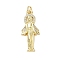 Brass Micro Pave Cubic Zirconia Pendants, Virgin Mary, Rack Plating, Long-Lasting Plated, Lead Free & Cadmium Free, with Jump Ring, Real 18K Gold Plated, 27.5x12x3mm, Hole: 3.2mm
