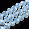 Electroplate Glass Beads Strands, Imitation Jade Beads, Pearl Luster Plated, Faceted, Rondelle, Light Blue, 4x3mm, Hole: 0.4mm, about 110~115pcs/strand, 39~40cm
