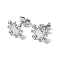 Non-Tarnish 304 Stainless Steel Stud Earring Findings, Sun with Round Tray Earring Settings, with Ear Nuts, Stainless Steel Color, Tray: 4mm, 10x10mm, Pin: 0.7mm